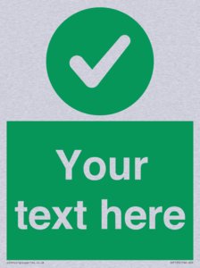 Custom green background, green circle with tick